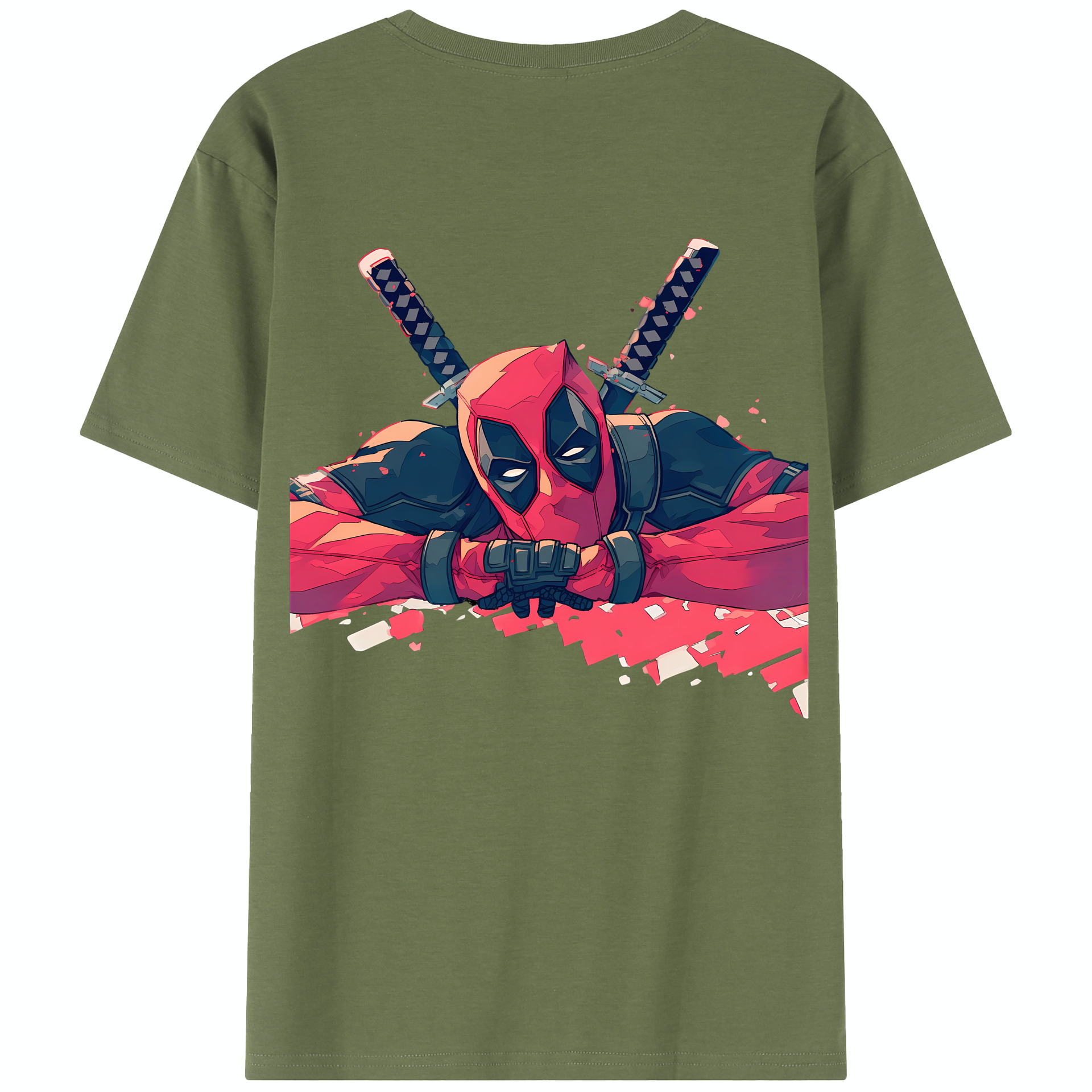 （画像用） Deadpool デッドプール 綿100％半袖Tシャツ（背面プリント）